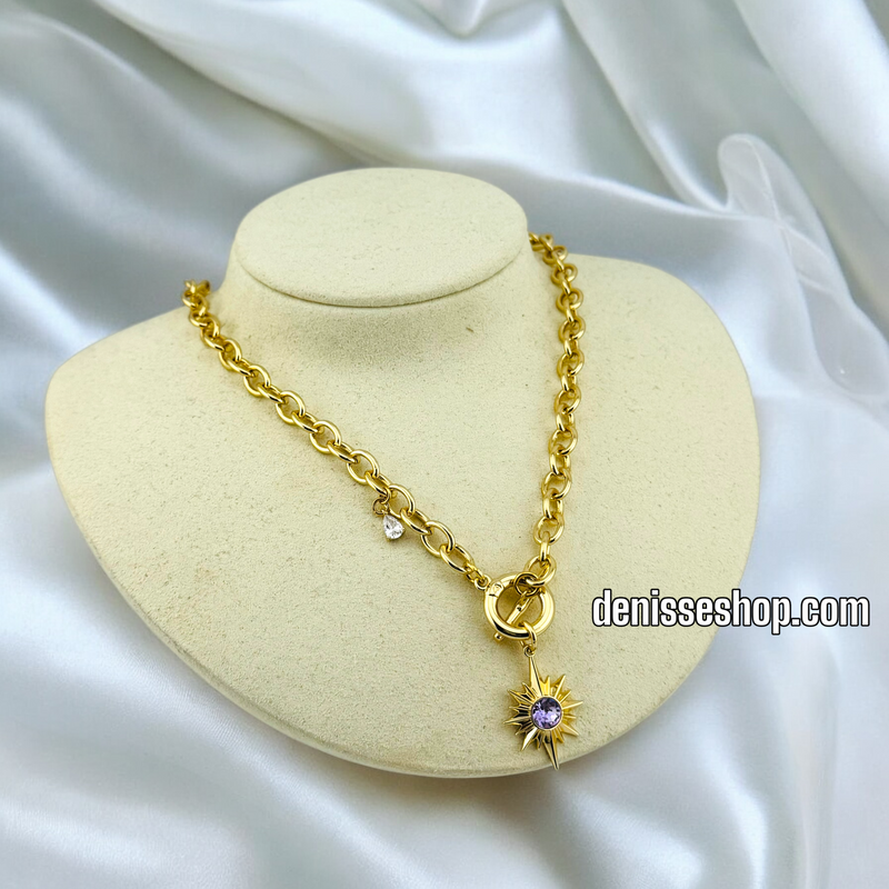 14K PURPLE SUN NECKLACE 18&