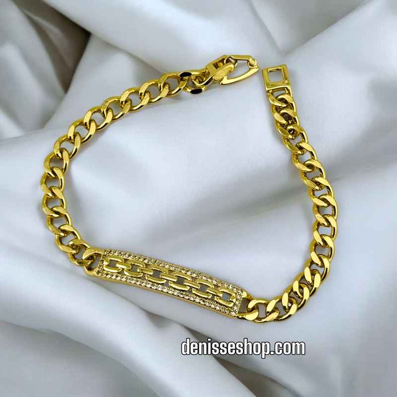 14K GOLD /PLATE WITH LINK BRACELET BR470