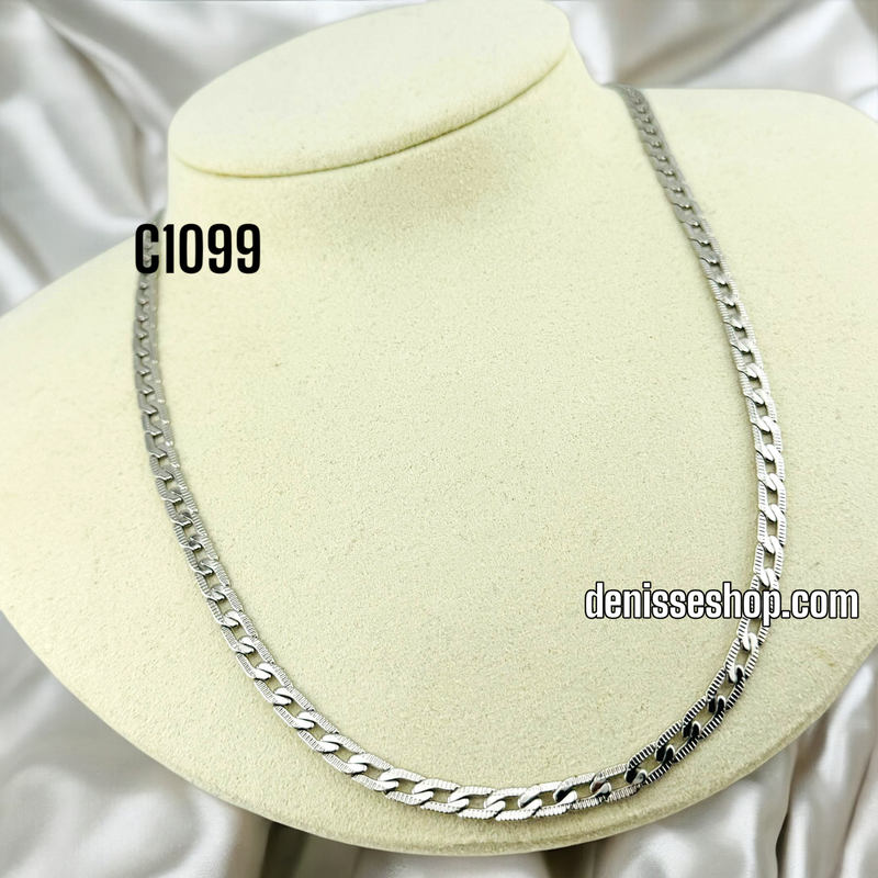 CUBAN SILVER CHAIN WITH DESIGN C1099