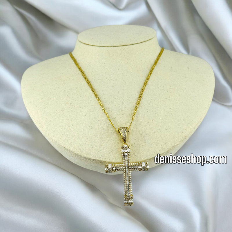 14K SHINY CROSS NECKLACE 20” N78