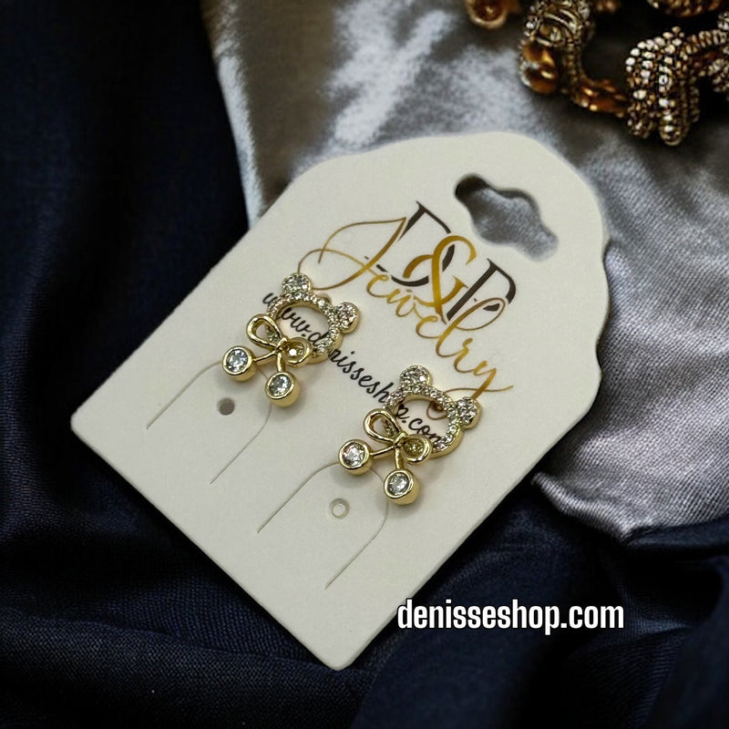 14K BEAR EARRINGS E376