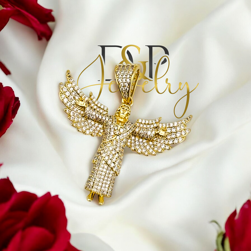 14K JESUS WINGS PENDANT P773