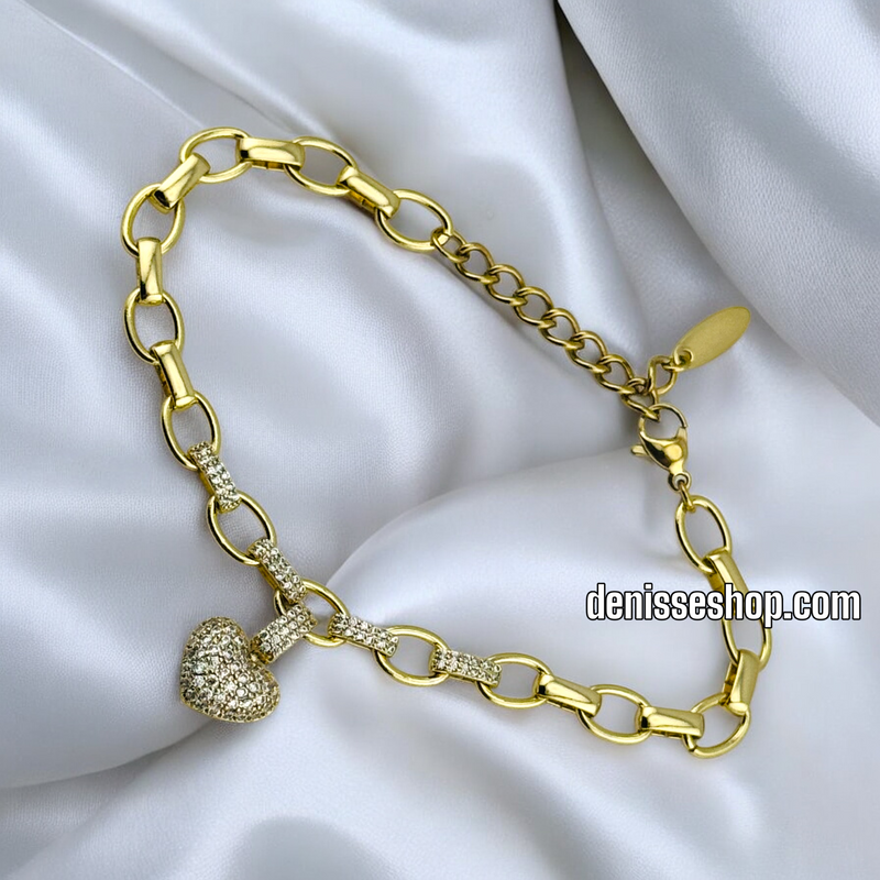 14K /WOMAN CUTE HEART BRACELET BR601