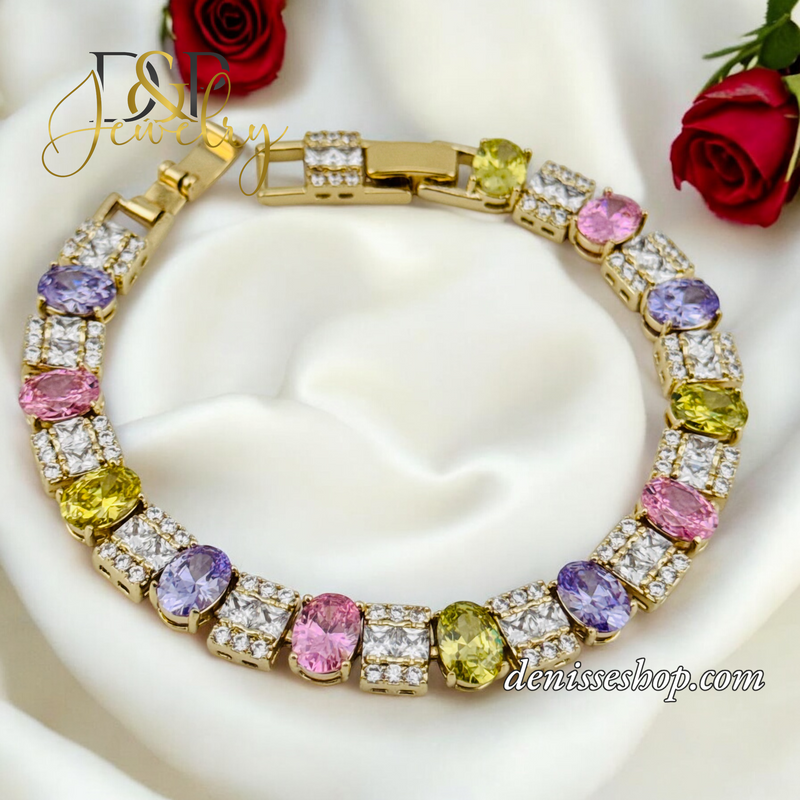 14K MULTICOLOR DESIGN BRACELET BR675