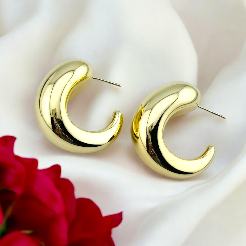 14K CHUNKY GOLD EARRING E806