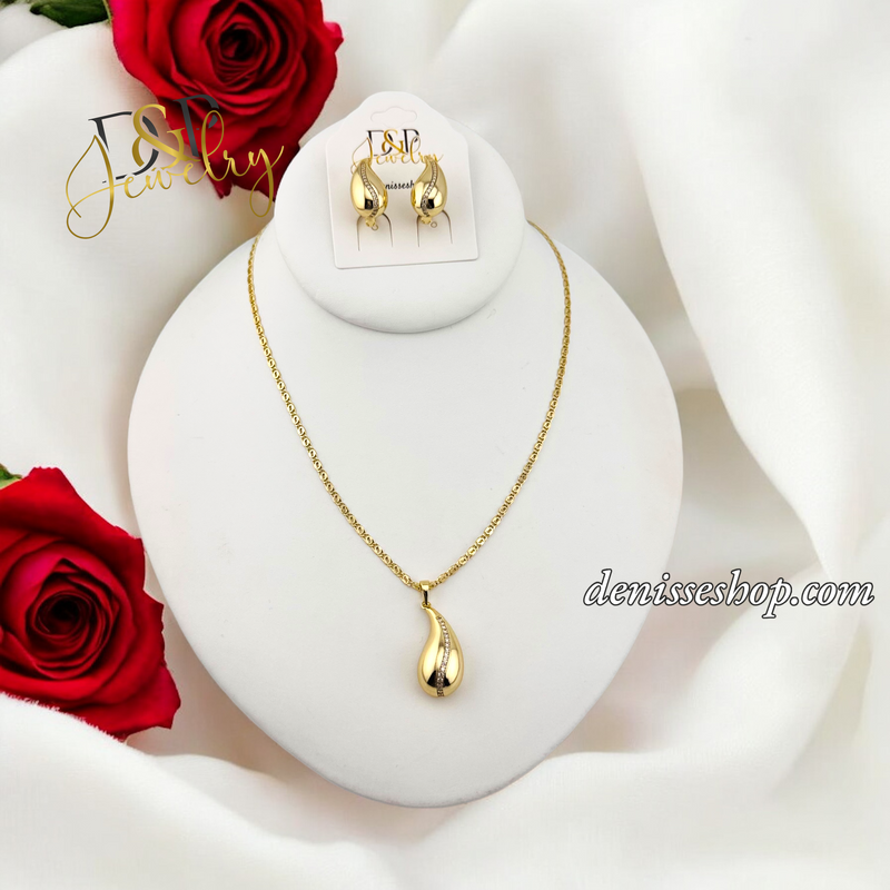 14K FASHION DROP NECKLACE SET N233