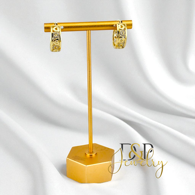 14K HEART MEDIUM HOOP EARRING HP763