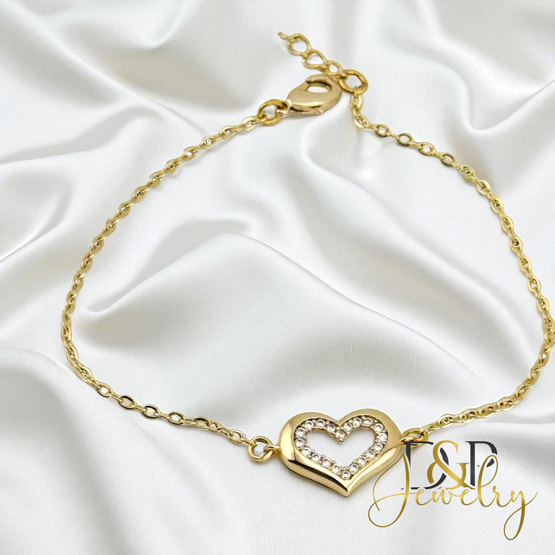 14K HEART THIN BRACELET BR798
