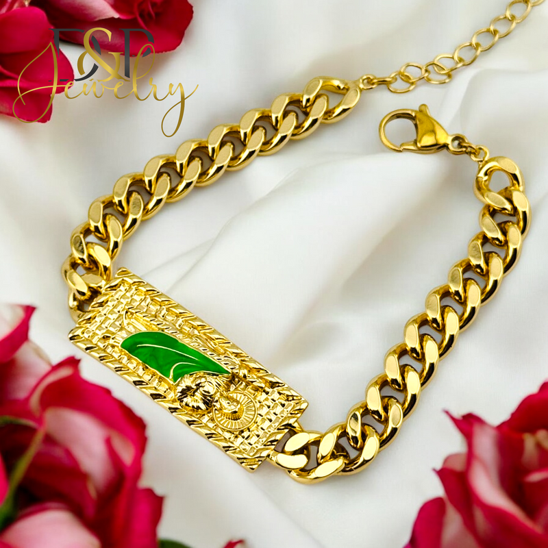 14K GOLD ST JUDE PLATE BRACELET BR714