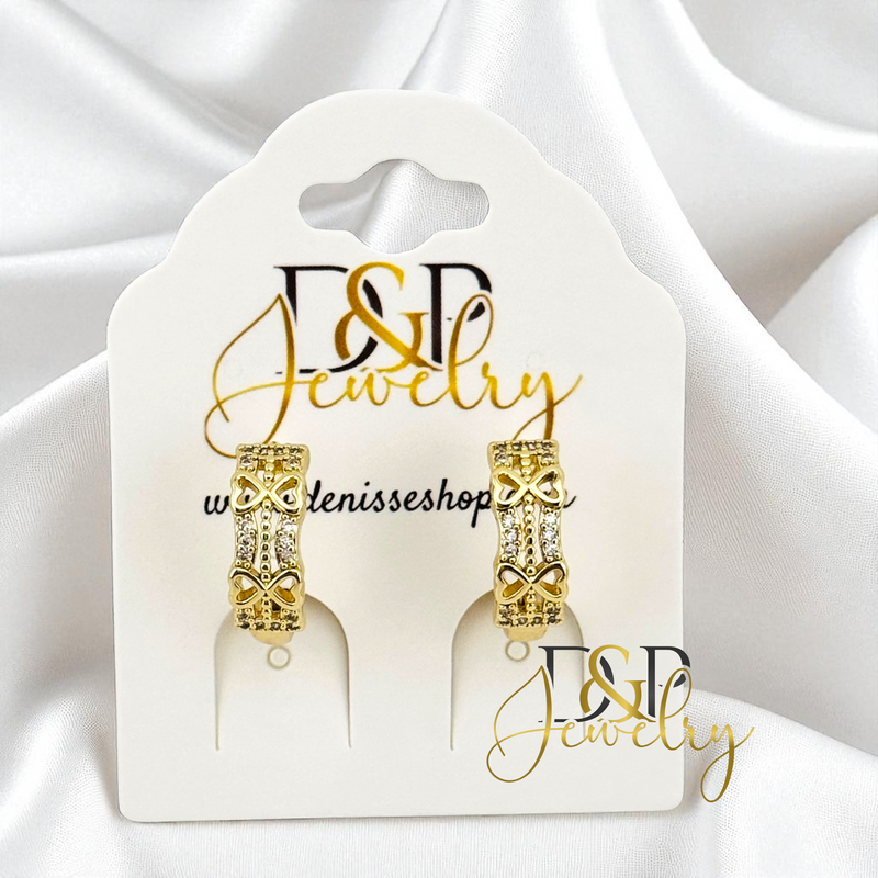 14K SMALL HEARTS HOOP EARRING HP759