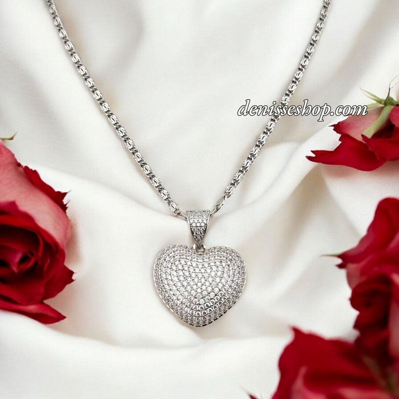 SILVER WOMAN HEART PENDANT P691