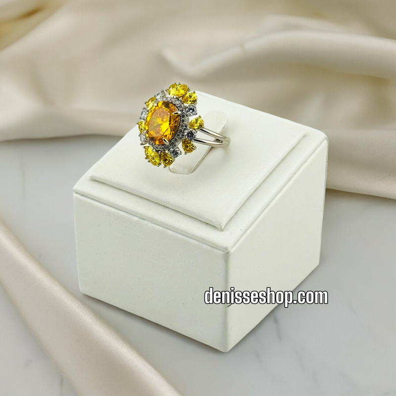 SILVER YELLOW RING RG187