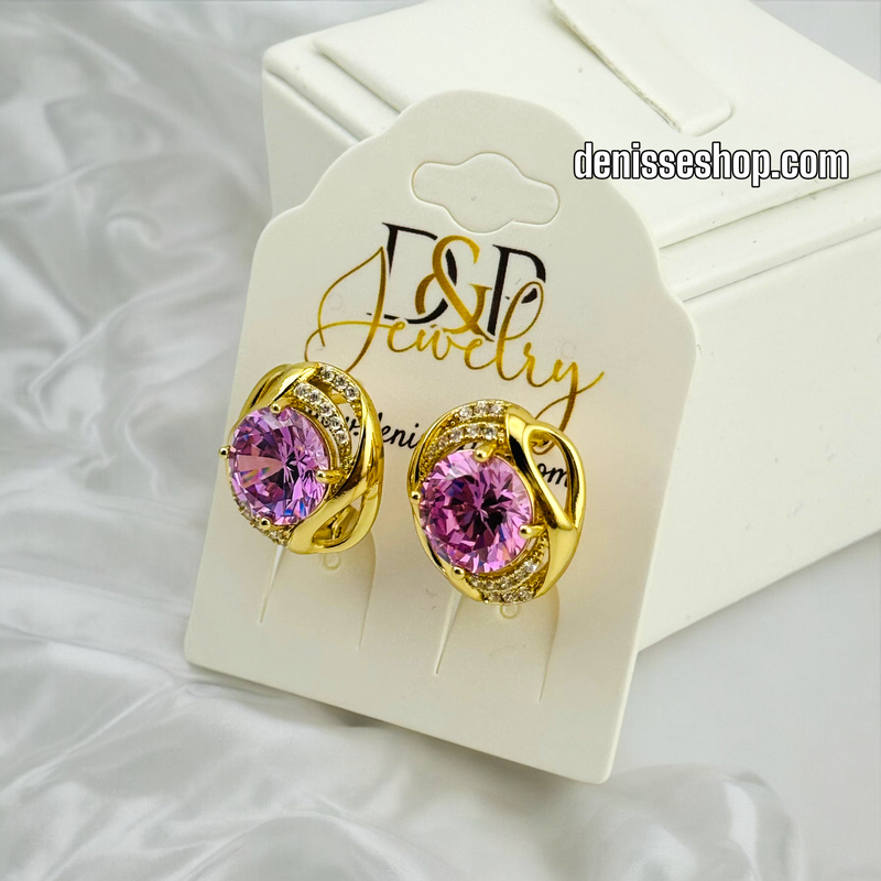 14K PINK EARRING E607