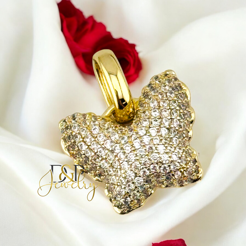 14K FAT BUTTERFLY PENDANT P823