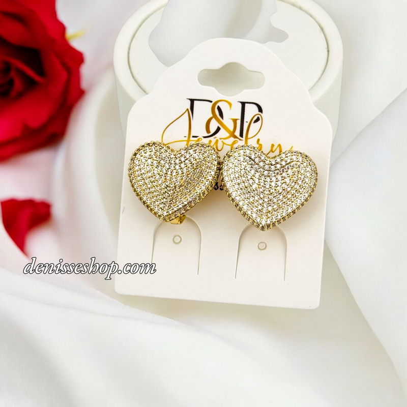 14K HEART EARRING E807