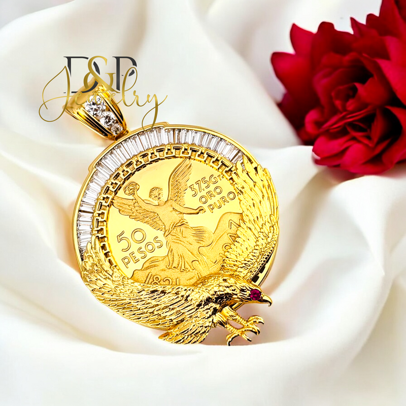 14K BIG COIN EAGLE CENTENARY PENDANT P788