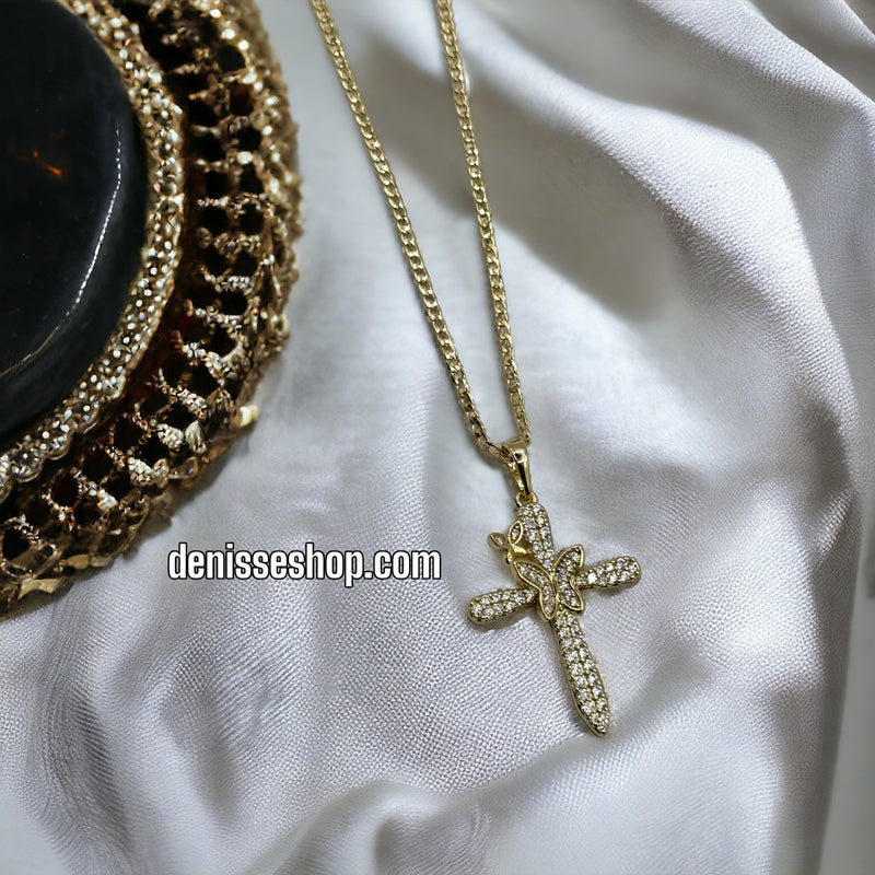 14K BUTTERFLY CROSS P291