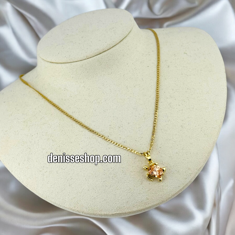 14K WOMEN / GIRL AMBER TURTLE PENDANT P532