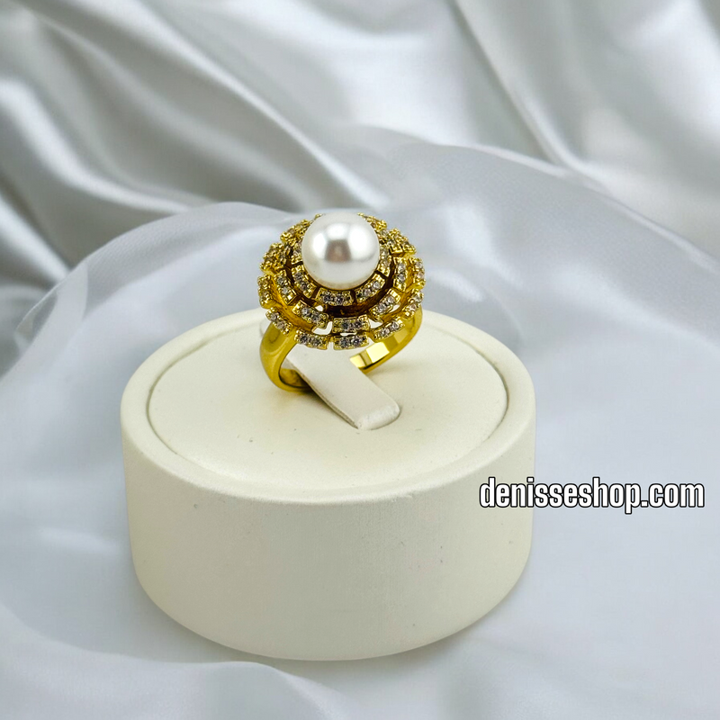 14K WOMAN PEARL GIRATORY RING RG292