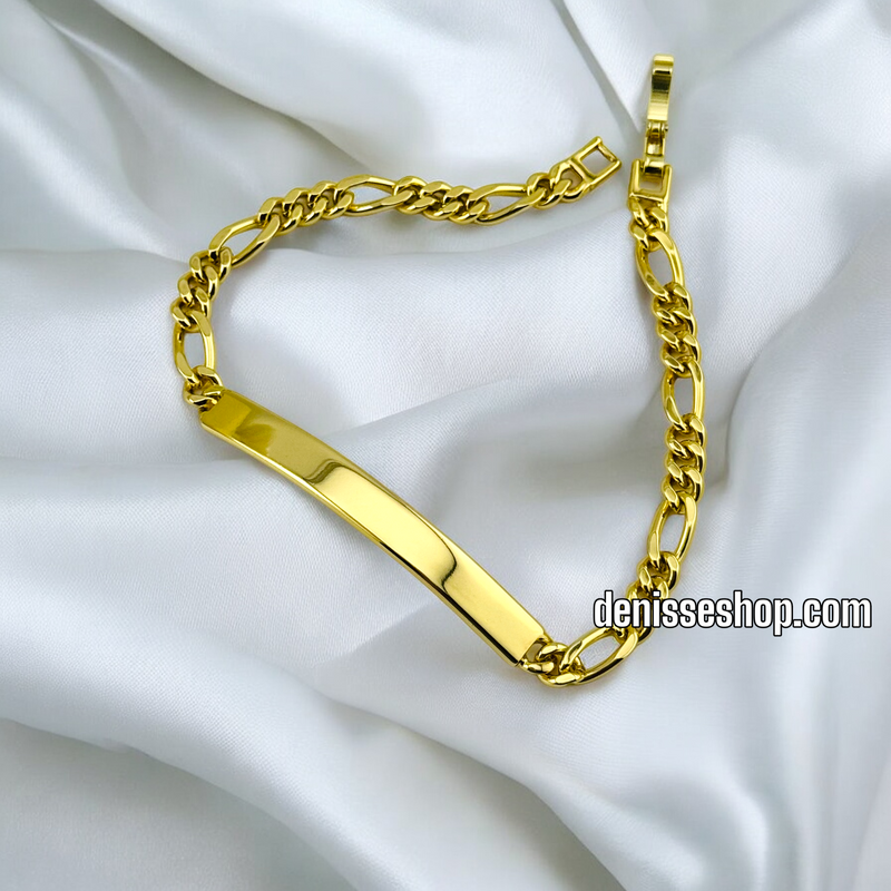 14K GOLD FIGARO BRACELET BR477