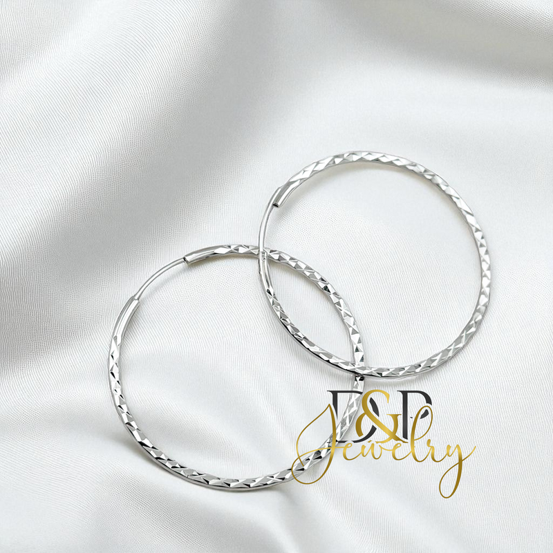 SILVER HOOP EARRING HP736