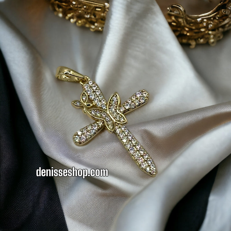 14K BUTTERFLY CROSS P291