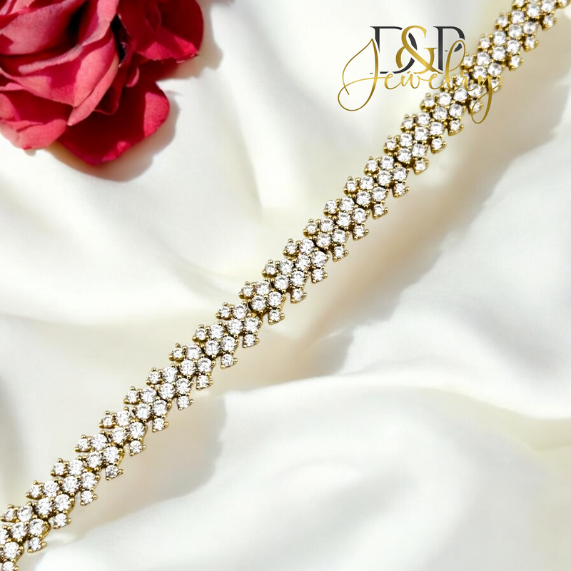 14K WHITE STONE ELEGANT BRACELET BR748