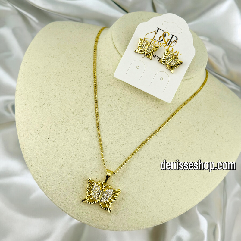 14K / WOMEN / BUTERFLY NECKLACE SET N117