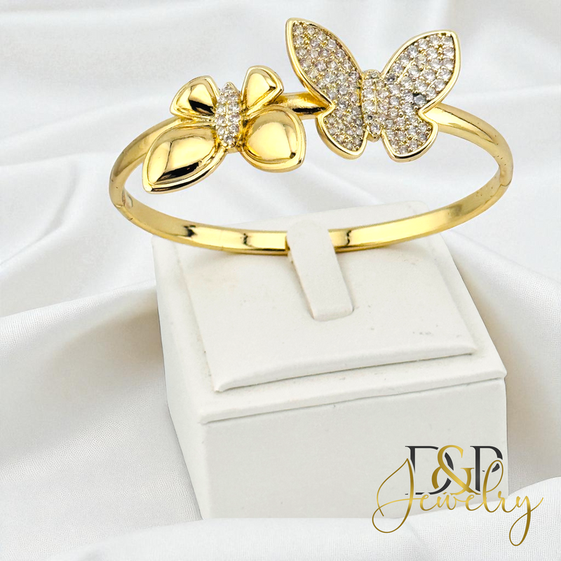 14K BUTTERFLY BANGLE BRACELET BR804