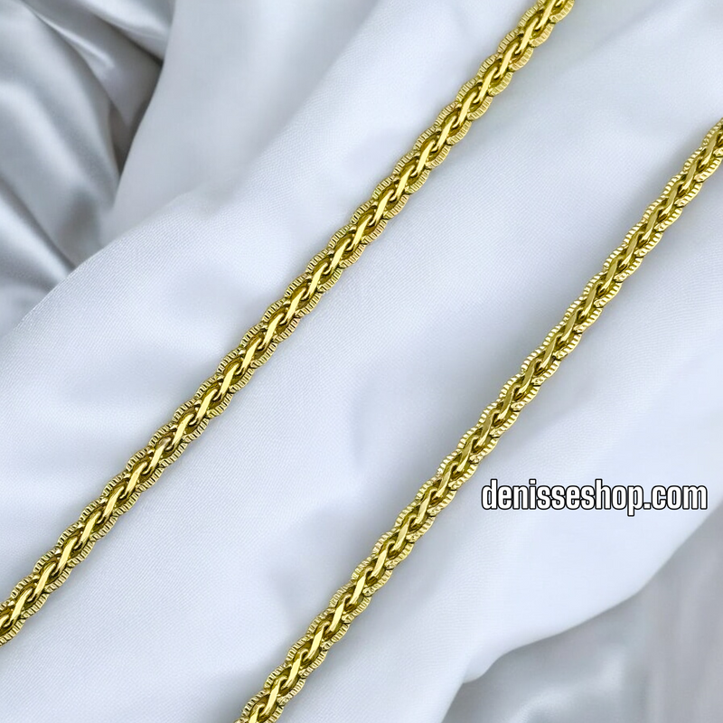 14K LINK BRAID CHAIN 1MM CH074