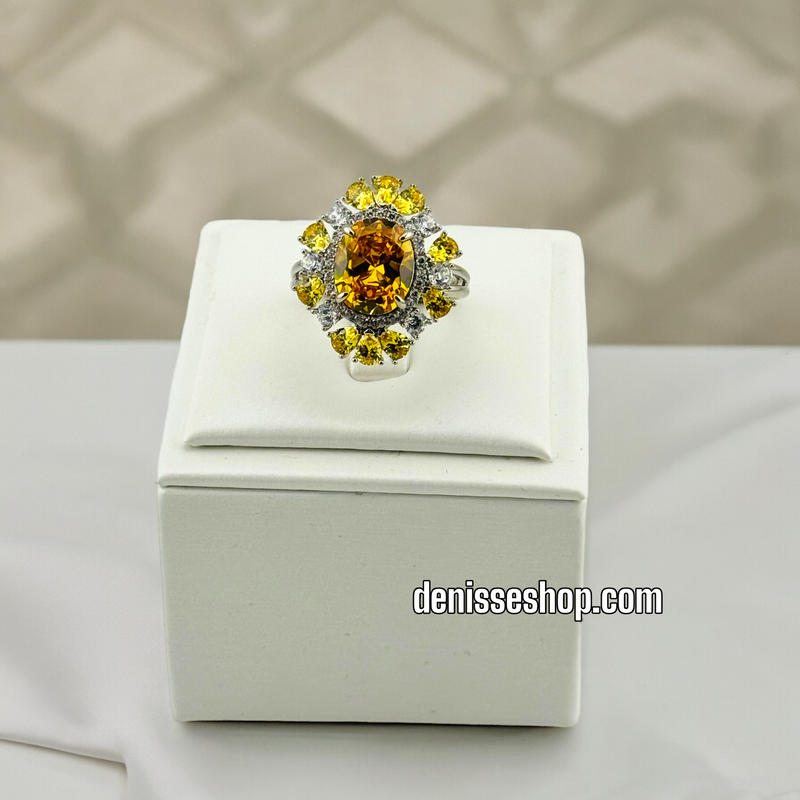 SILVER YELLOW RING RG187