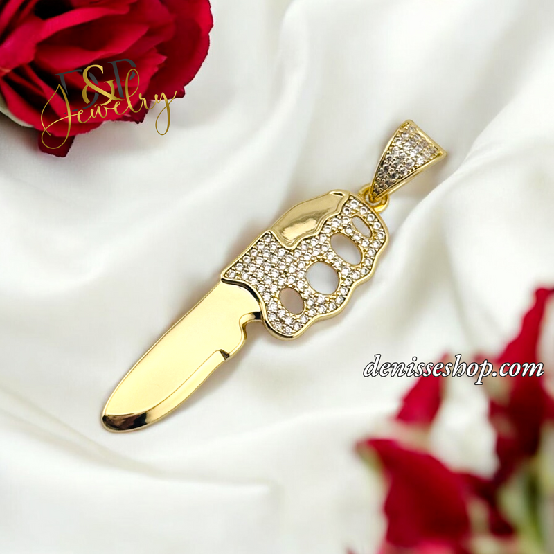 14K KNIFE MEN PENDANT P669