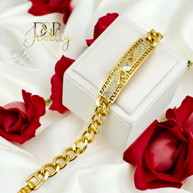 14K CUBAN FASHION DESIGN BRACELET 7.5&