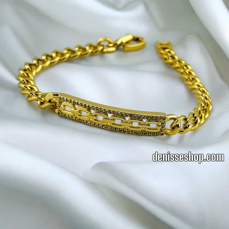 14K GOLD /PLATE WITH LINK BRACELET BR470