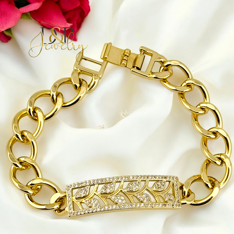 14K CHUNKY PLATE BRACELET BR697