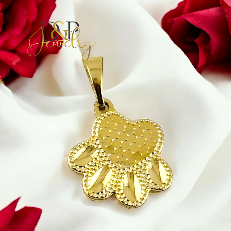14K PAW HEART PENDANT P844