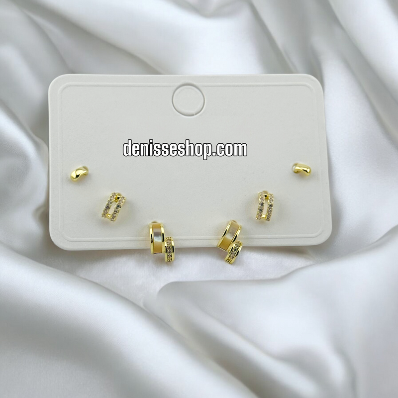 14K SMALL HALF HOOP EARRING SET E774