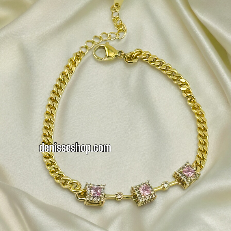 14K PINK STONE BRACELET BR421