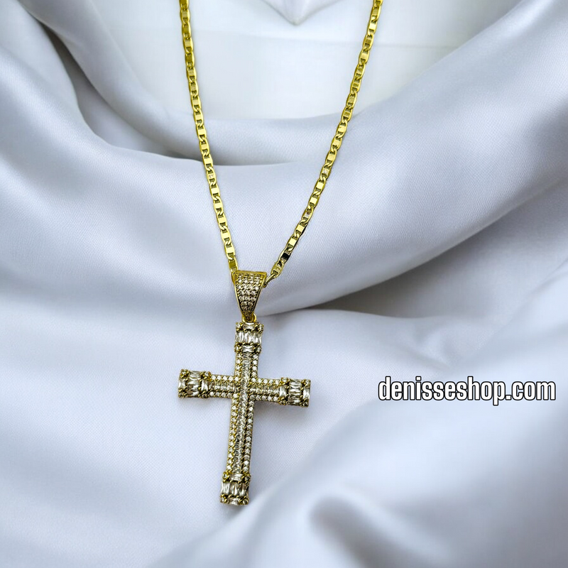 14K SHINY CROSS NECKLACE 20” N78