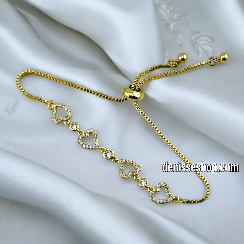 14K /WOMAN TINI HEART LINKS BRACELET BR584