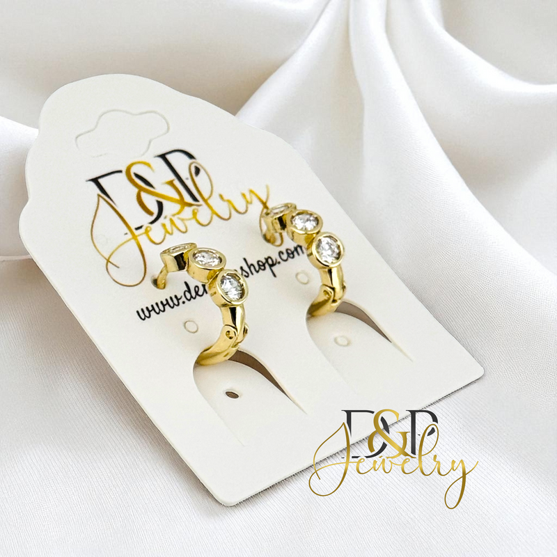 14K SMALL WHITE HOOP EARRING HP775