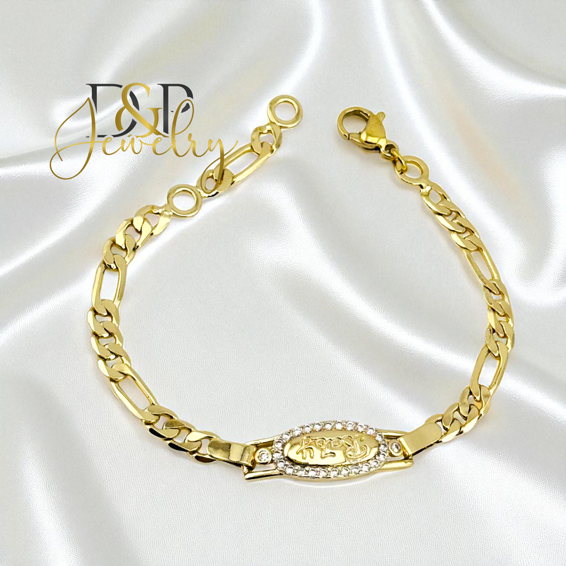 14K KIDS PLAQUE BABY BRACELET 6.3&