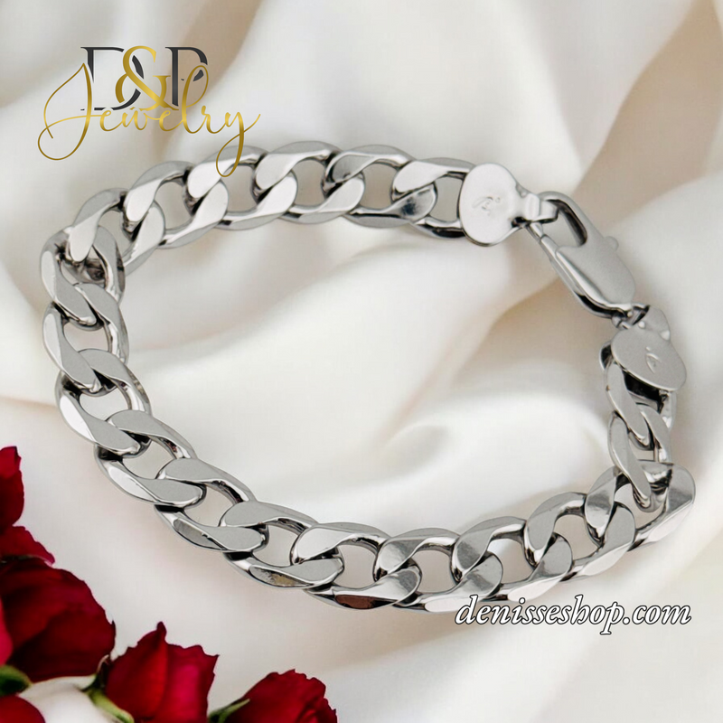 SILVER 10MM CUBAN BRACELET BR680