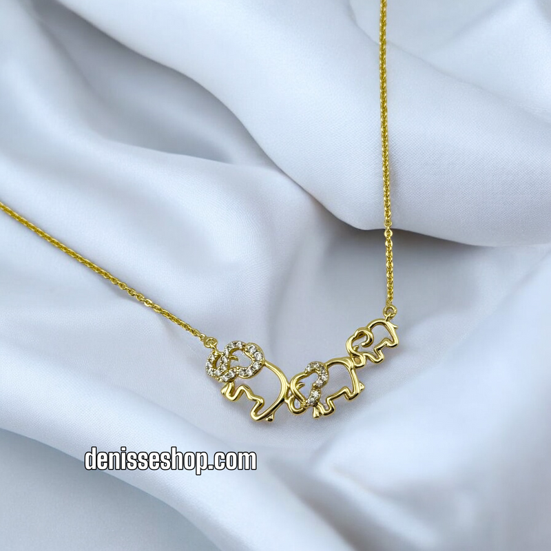 14K ELEPHANTS NECKLACE 18&