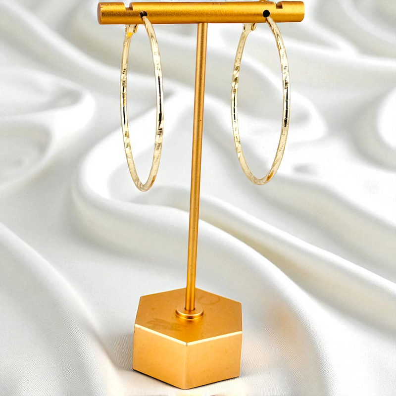 14K GOLD LONG  HOOP EARRING HP752