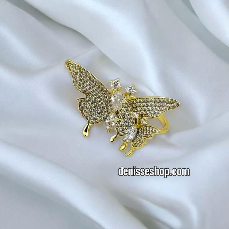 14K ADJUSTABLE BUTTERFLY RING RG204