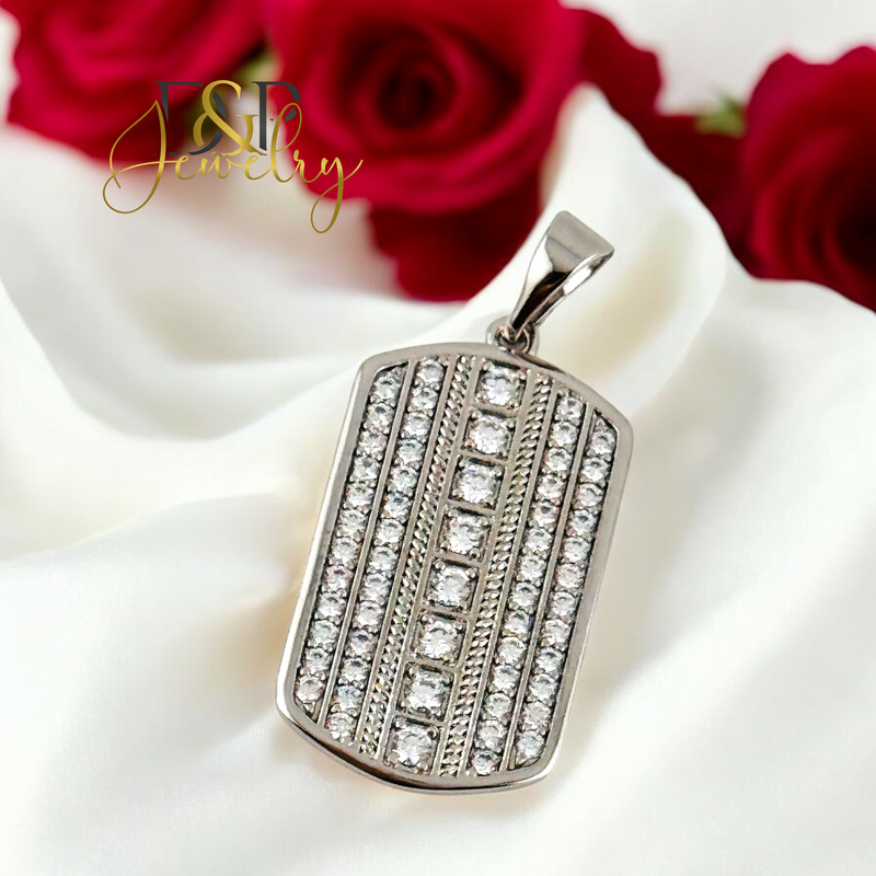 SILVER FANCY PLAQUE PENDANT P857