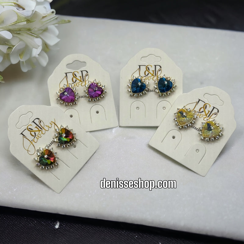 14K HEART EARRING E311