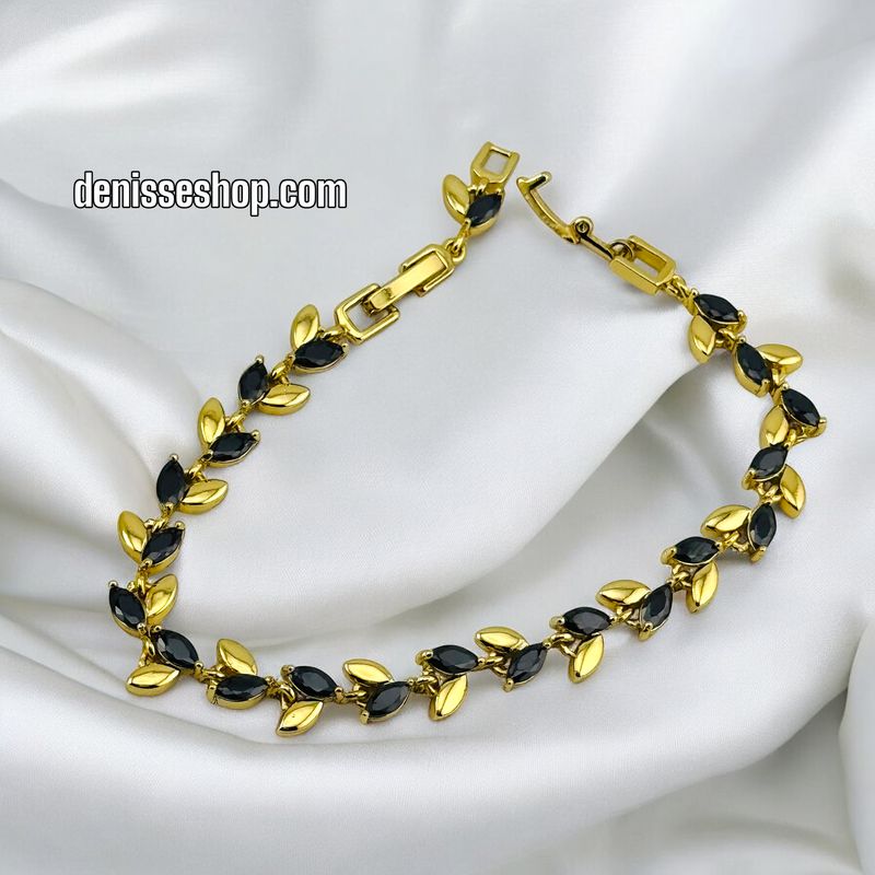 14K /WOMAN GOLD/BLACK BRACELET BR580