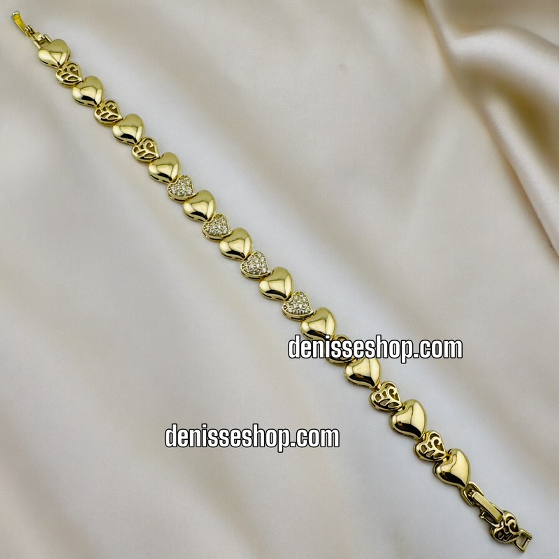 14K HEART BRACELET BR361